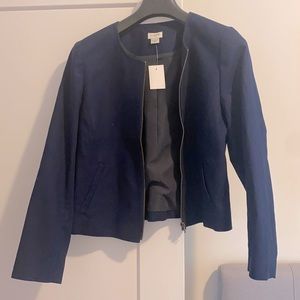 Jcrew woven navy blazer NWT